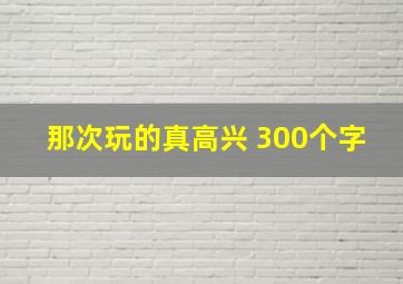 那次玩的真高兴 300个字